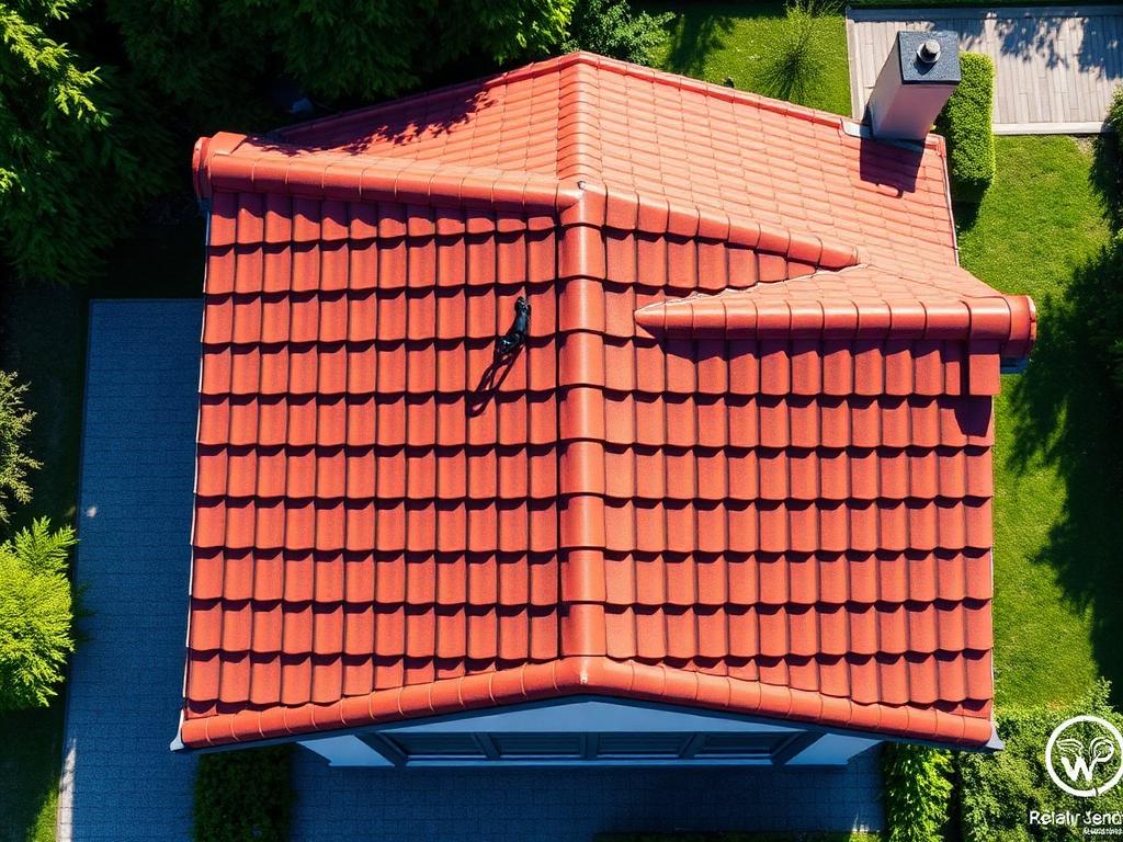 Frisch gereinigte rote Dachziegel
